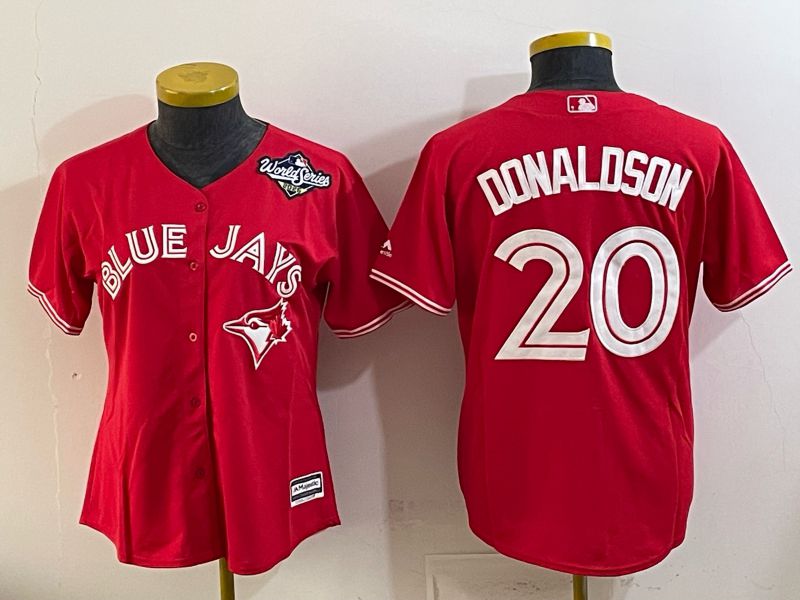 Women 2025 Nike Toronto Blue Jays #20 Donaldson red Game MLB Jersey 04